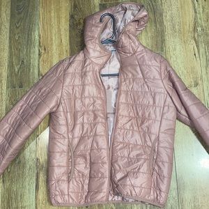 Pink puffer jacket